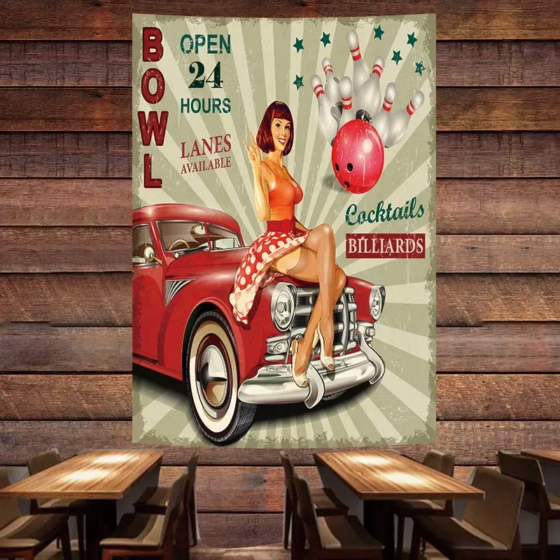 ボウルオープンヴィンテージ車のポスター、タペストリー、壁画、 - Auto Repair Shop Hours のレビューと価格